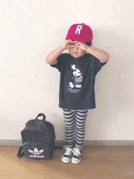 mRSさんの「キッズ converse コンバース CHILD ALL STAR RZ OX チャイルド オールスター RZ オックス BLACK」を使ったコーディネート