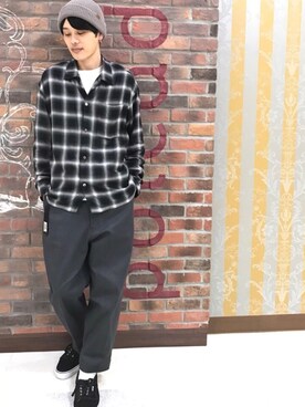 「Ruben（ルーベン）のアイテム（ニットキャップ/ビーニー）」を使った、polcadotさん（メンズ・177cm）の秋コーディネート