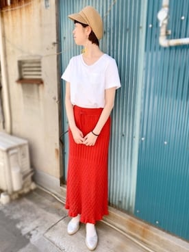 「polcadot」｜「アイテム（キャスケット）」を使った、polcadotさん（レディース・167cm）の夏コーディネート