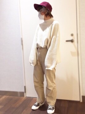 「KANGOL（カンゴール）のアイテム（キャップ）」を使った、polcadotさん（レディース・160cm）の春コーディネート