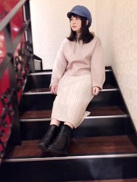 「polcadot」｜「アイテム（キャスケット）」を使った、polcadotさん（レディース・150cm）の春コーディネート