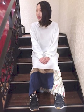 「polcadot」｜「アイテム（ハンチング/ベレー帽）」を使った、polcadotさん（レディース・165cm）の冬コーディネート