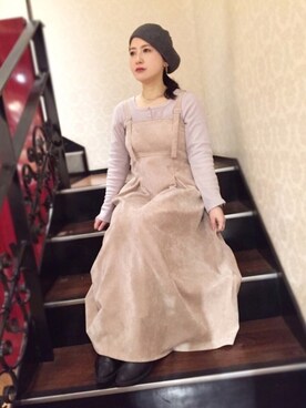 「polcadot」｜「アイテム（ハンチング/ベレー帽）」を使った、polcadotさん（レディース・149cm）の冬コーディネート