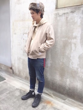 「polcadot」｜「アイテム（キャップ）」を使った、polcadotさん（メンズ・170cm）の冬コーディネート
