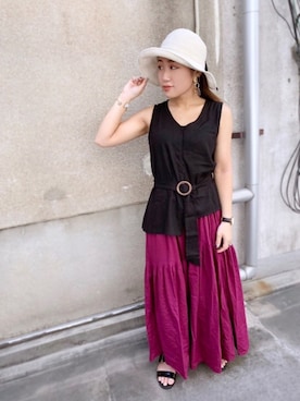 「polcadot（ポルカドット）のアイテム」を使った、polcadotさん（レディース・165cm）の夏コーディネート