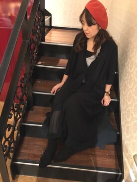 「polcadot」｜「アイテム（シャツワンピース）」を使った、polcadotさん（レディース・157cm）の秋コーディネート