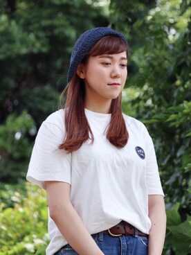 「Ruben（ルーベン）のアイテム（ハンチング/ベレー帽）」を使った、polcadotさん（レディース・160cm）の夏コーディネート