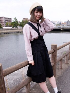 「polcadot」｜「アイテム（ハンチング/ベレー帽）」を使った、polcadotさん（レディース・160cm）の春コーディネート