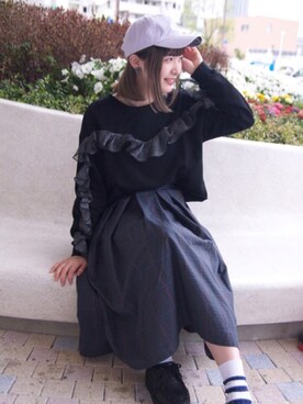 「polcadot（ポルカドット）のアイテム」を使った、polcadotさん（レディース・160cm）の春コーディネート