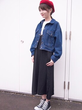「polcadot」｜「アイテム（ハンチング/ベレー帽）」を使った、polcadotさん（レディース・156cm）の春コーディネート