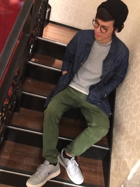「Ruben（ルーベン）のアイテム（ニットキャップ/ビーニー）」を使った、polcadotさん（メンズ・170cm）の秋コーディネート