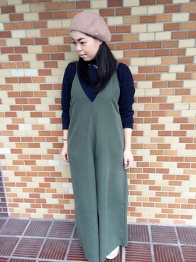 「polcadot」｜「アイテム（ハンチング/ベレー帽）」を使った、polcadotさん（レディース・157cm）の秋コーディネート
