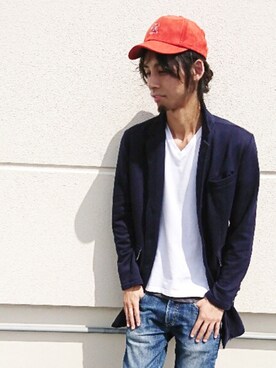 「Ruben（ルーベン）のアイテム（キャップ）」を使った、polcadotさん（メンズ・177cm）の秋コーディネート