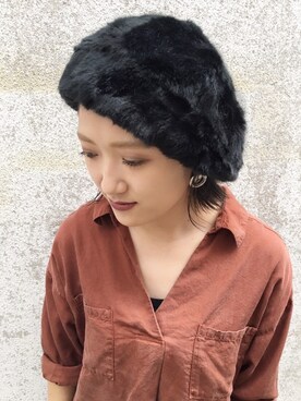 「polcadot」｜「アイテム（ハンチング/ベレー帽）」を使った、polcadotさん（レディース・160cm）の秋コーディネート