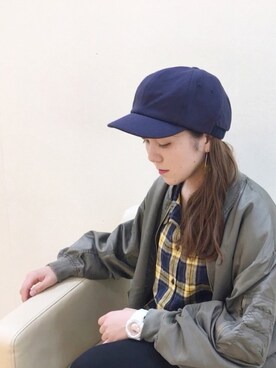 「polcadot」｜「アイテム（キャップ）」を使った、polcadotさん（レディース・155cm）の秋コーディネート