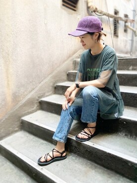 「polcadot」｜「アイテム（キャップ）」を使った、polcadotさん（レディース・166cm）の夏コーディネート