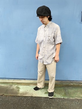 「Ruben（ルーベン）のアイテム（キャスケット）」を使った、polcadotさん（メンズ・165cm）の秋コーディネート