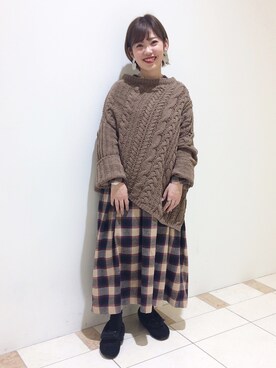 「アシメニット」｜yukinoさん（レディース・156cm）の冬コーディネート
