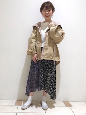 「AS KNOW AS PINKY（アズノゥアズピンキー）のアイテム（ジャケット/アウター）」を使った、yukinoさん（レディース・156cm）の春コーディネート