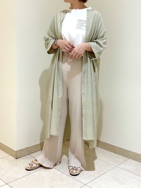 「AS KNOW AS PINKY（アズノゥアズピンキー）のアイテム（シャツワンピース）」を使った、yukinoさん（レディース・156cm）の夏コーディネート
