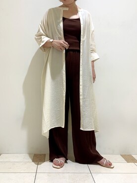 「AS KNOW AS PINKY（アズノゥアズピンキー）のアイテム（シャツワンピース）」を使った、yukinoさん（レディース・156cm）の夏コーディネート