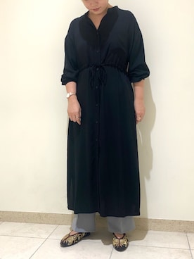 「AS KNOW AS PINKY（アズノゥアズピンキー）のアイテム（シャツワンピース）」を使った、yukinoさん（レディース・156cm）の夏コーディネート