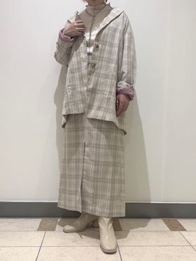 「AS KNOW AS PINKY（アズノゥアズピンキー）のアイテム（ジャケット/アウター）」を使った、yukinoさん（レディース・157cm）の春コーディネート