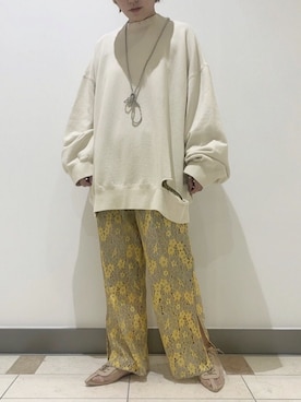 「AS KNOW AS PINKY（アズノゥアズピンキー）のアイテム（スウェット）」を使った、yukinoさん（レディース・157cm）の春コーディネート