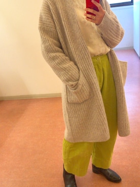 「UNIQLO（ユニクロ）のアイテム（ニット/セーター、ベージュ系）」を使った、ぴさん（レディース・165cm）の冬コーディネート