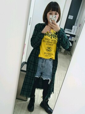 「アイテム（シャツワンピース）」を使った、歩さん（レディース・157cm・20代）の冬コーディネート