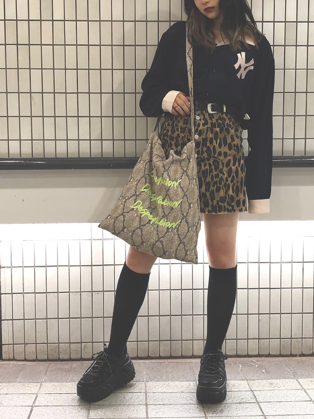 「ootd、ジュエティ(jouetie)、休日スタイル、コラボ商品、ヤンキース」｜「jouetieの2WAYプリントトート（バッグ、その他）」を使った、YURI/naさん（レディース・155cm）の夏コーディネートの1枚目の写真