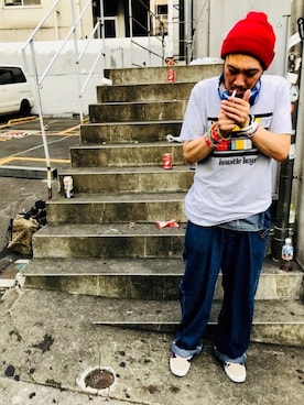 「POINTER（ポインター ）のアイテム」を使った、 DJ favre04さん（メンズ・174cm）の秋コーディネート