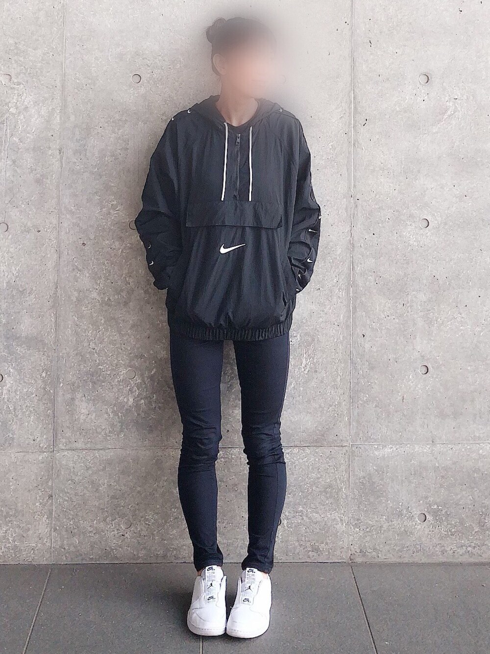 「NIKEのNIKE AS M NSW SWOOSH WOVEN JAKET【SP】（その他アウター、ブラック系）」を使った、yayorin841さん（レディース・167cm）の秋コーディネートの1枚目の写真