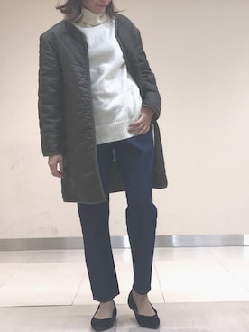 「リバーシブル」｜「アイテム（その他アウター）」を使った、shinoさん（レディース・159cm）の冬コーディネート
