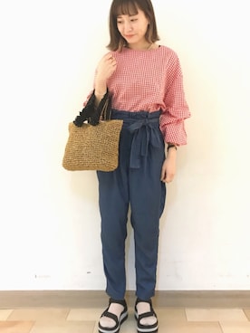 「teva」｜「アイテム（トートバッグ）」を使った、shinoさん（レディース・159cm）の春コーディネート