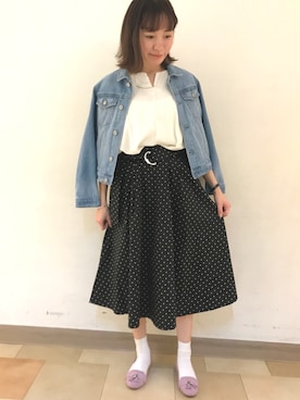 「ラベンダー」｜「アイテム（ジャケット/アウター）」を使った、shinoさん（レディース・159cm）の春コーディネート