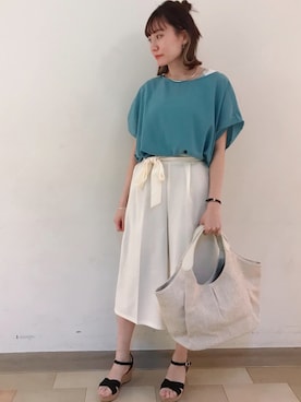 「ORiental TRaffic（オリエンタルトラフィック）の【ORiental TRaffic】 ウェッジサンダル（サンダル）」を使った、shinoさん（レディース・159cm）の春コーディネート