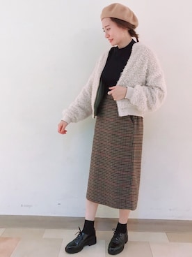 「レースアップシューズ」｜「アイテム（ブルゾン）」を使った、shinoさん（レディース・159cm）の秋コーディネート