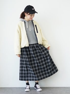 「リバーシブル」｜「アイテム（ワンピース/ドレス）」を使った、shinoさん（レディース・159cm）の秋コーディネート