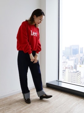 「Lee（リー）のアイテム（スウェット）」を使った、shinoさん（レディース・159cm）の夏コーディネート