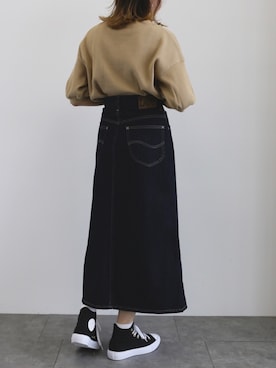 「Lee（リー）のアイテム（デニムスカート）」を使った、shinoさん（レディース・159cm）の夏コーディネート