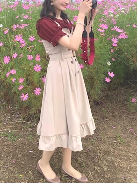 「カメラ女子」｜「アイテム（ワンピース）」を使った、saya 相互さん（レディース・165cm）の秋コーディネート