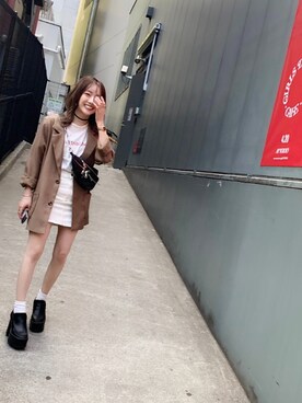 「GOGOSING（ゴゴシング）のアイテム（ジャケット/アウター）」を使った、amさん（レディース・152cm）の春コーディネート
