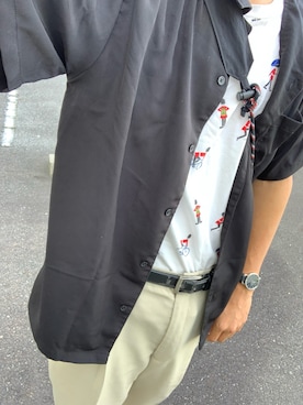 「グラニフ」｜「アイテム（スラックス）」を使った、ぴたさん（メンズ・174cm）の夏コーディネート