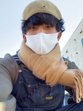 「carhartt」｜「アイテム（ハンチング/ベレー帽）」を使った、ぴたさん（メンズ・174cm）の冬コーディネート