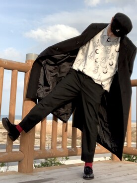 「春めきシューズ」｜「アイテム（ダウンジャケット/コート）」を使った、ぴたさん（メンズ・174cm）の春コーディネート