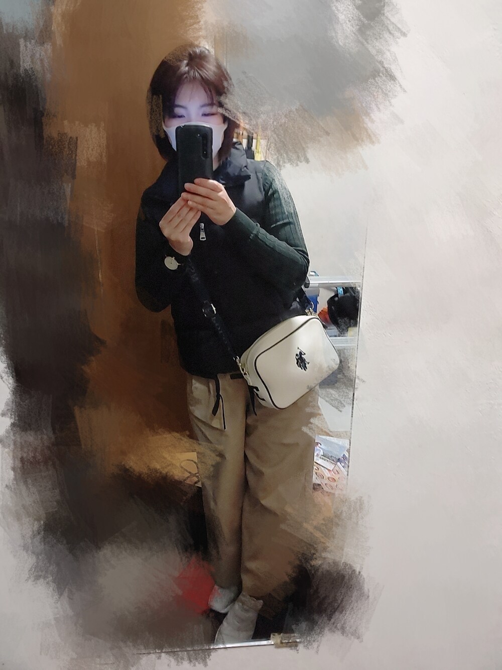「Te chichiのアイテム（チノパンツ、ベージュ系）」を使った、ki✿さん（レディース・161cm）の秋コーディネートの1枚目の写真