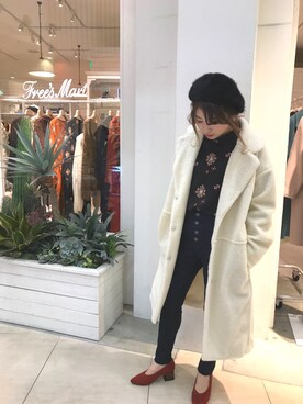 「FREE'S MART（フリーズマート）のアイテム（ハンチング/ベレー帽）」を使った、あーちゃんさん（レディース・155cm）の秋コーディネート