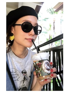 「hawaii」｜「アイテム（アクセサリー）」を使った、ayaさん（レディース・161cm）の夏コーディネート