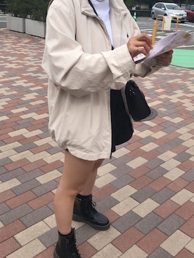 「韓国好きな人と繋がりたい」｜「アイテム（ナイロンジャケット）」を使った、ikeさん（レディース・161cm）の秋コーディネート